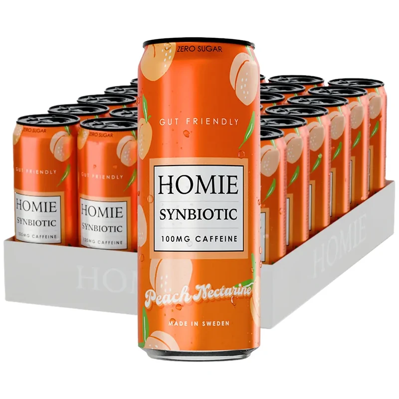 24 x Homie Wake Up Synbiotic 330 ml Peach Nectarine
