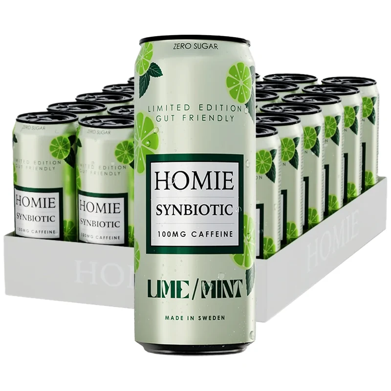 24 x Homie Wake Up Synbiotic 330 ml Lime/Mint