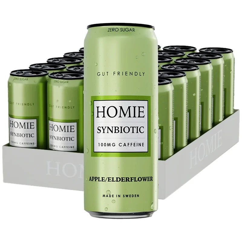 24 x Homie Wake Up Synbiotic 330 ml Apple Elderflower