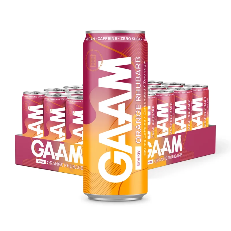 24 x GAAM Energy 330 ml Orange Rhubarb