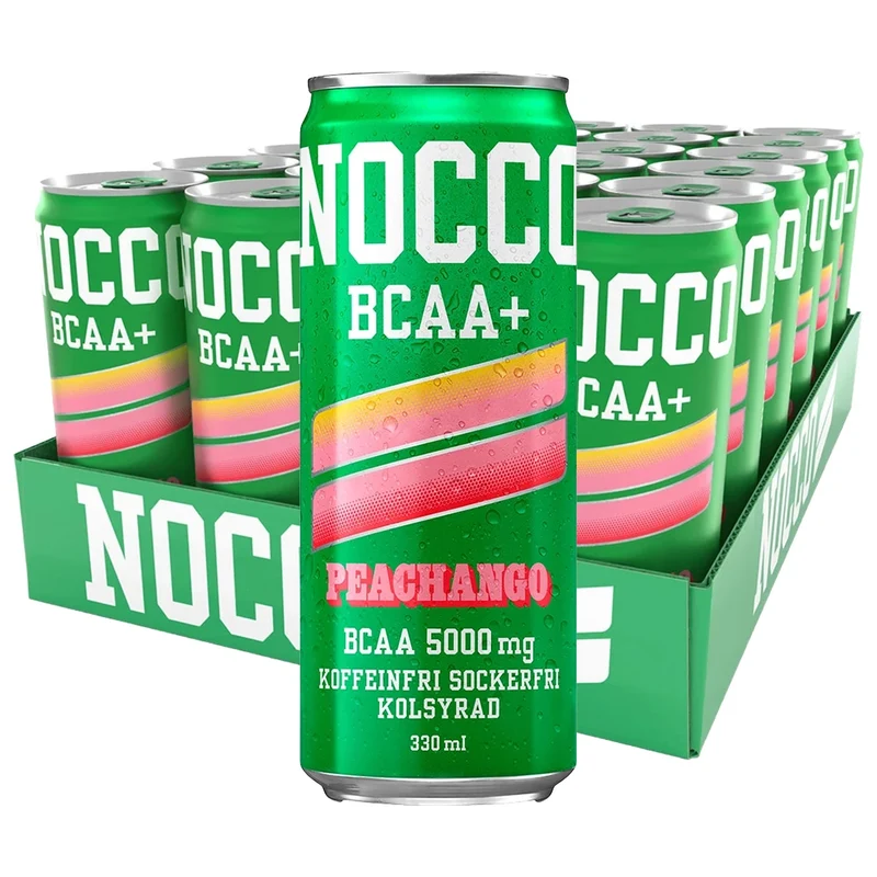 24 x NOCCO BCAA + 330 ml Peachango (Koffeinfri)