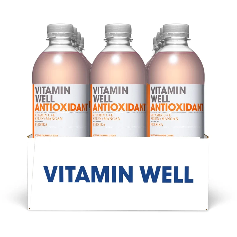 12 x Vitamin Well 500 ml Antioxidant Persika