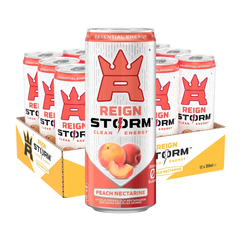 12 x Reign Storm Energy 355 ml Peach Nectarine