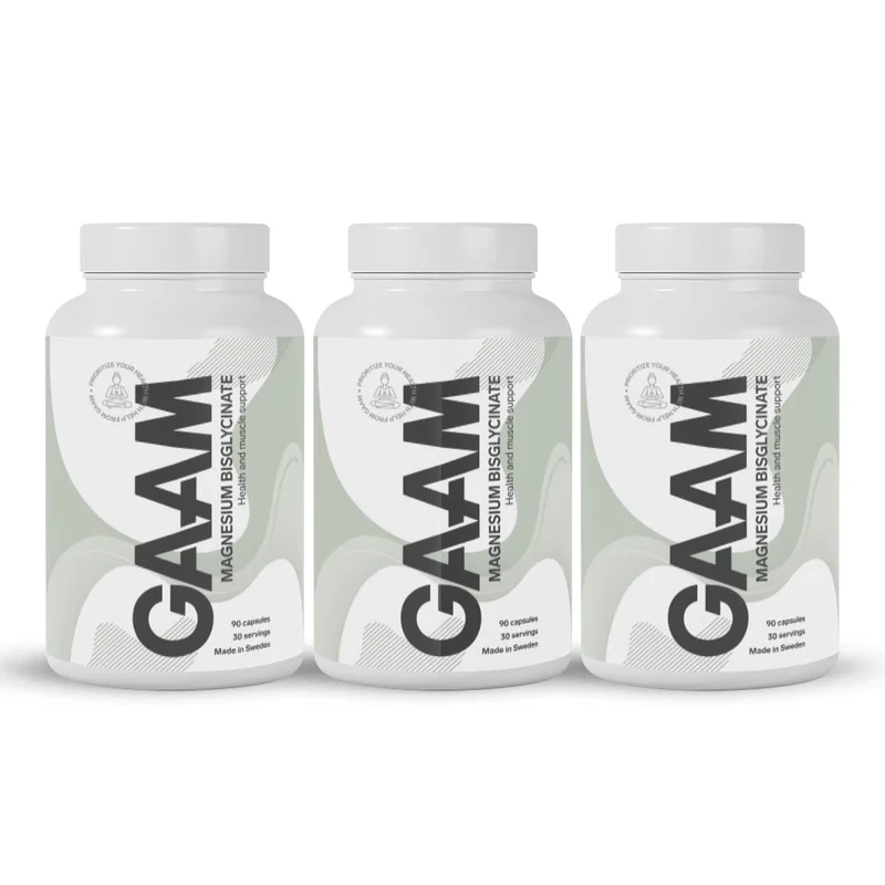 3 x GAAM Magnesium Bisglycinate 90 caps
