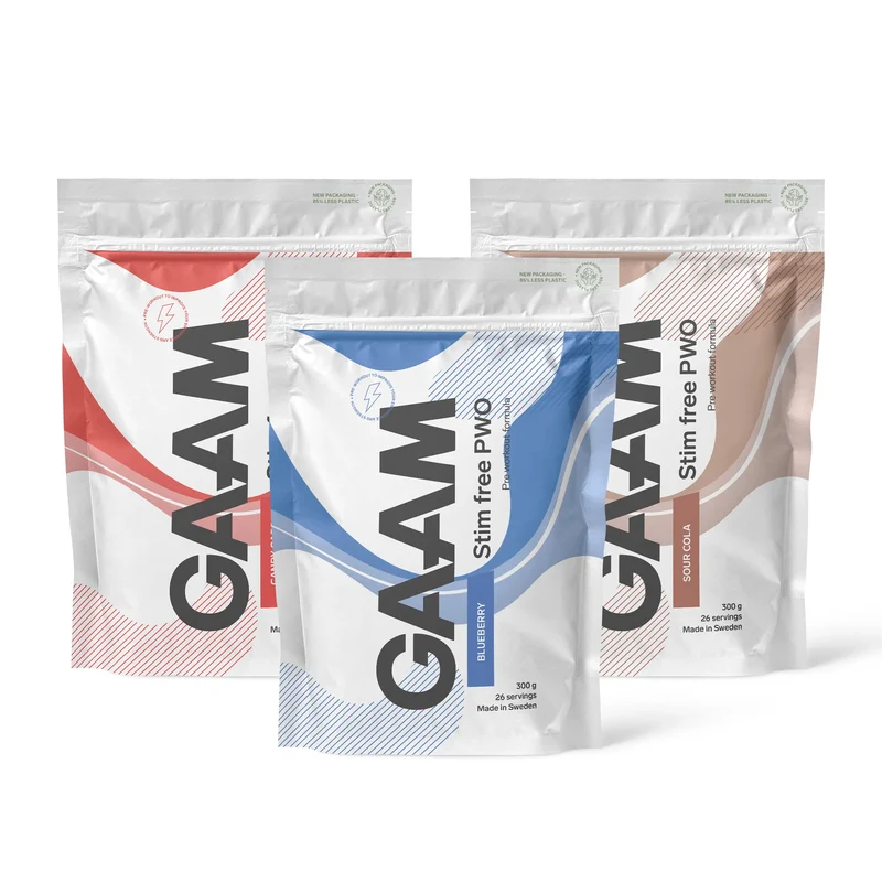 3 x GAAM Stim Free PWO 300 g