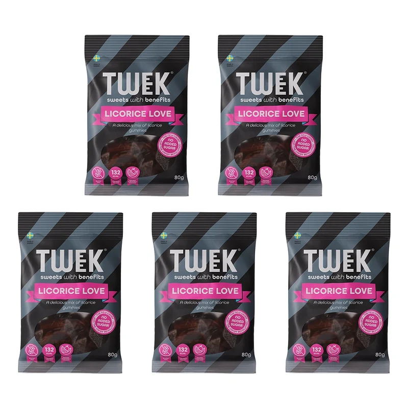 5 x Tweek Sweets 80 g Licorice Love