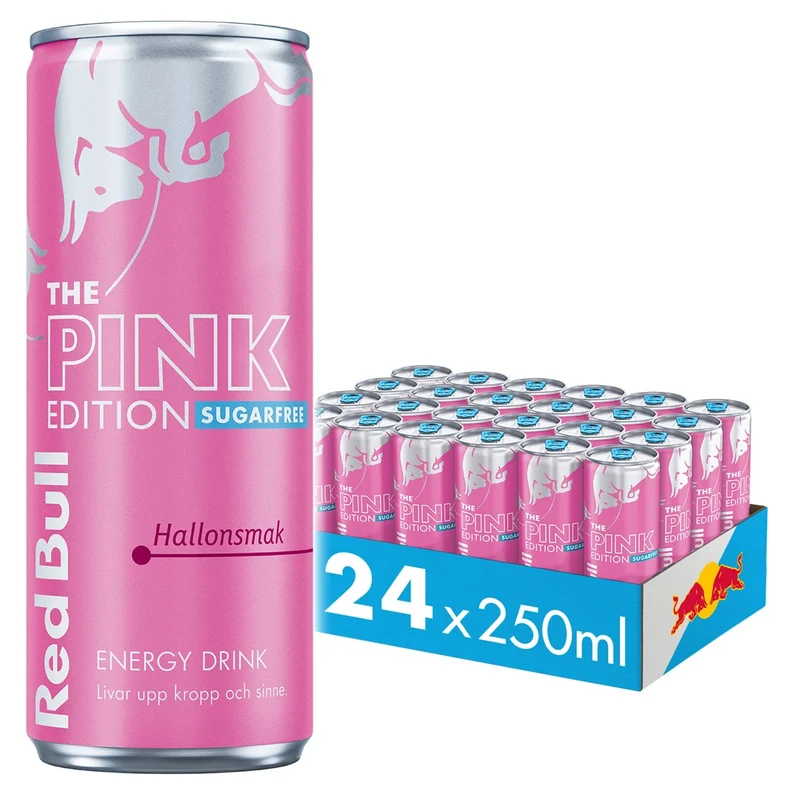 24 x Red Bull Energidryck 250 ml Pink Edition Sugarfree - Hallon
