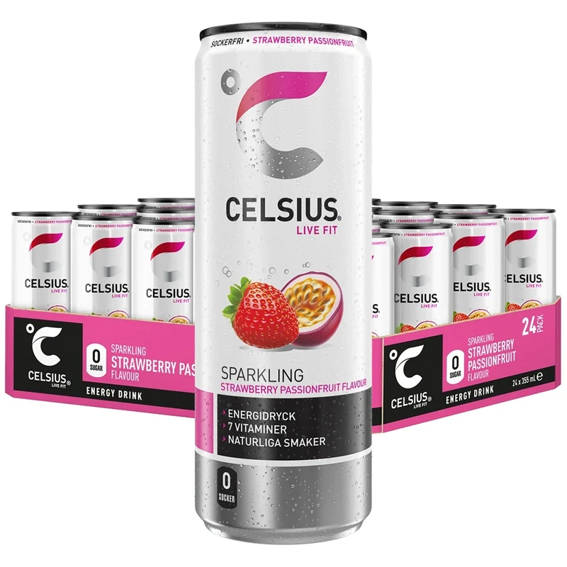 24 x Celsius 355 ml Strawberry Passionfruit
