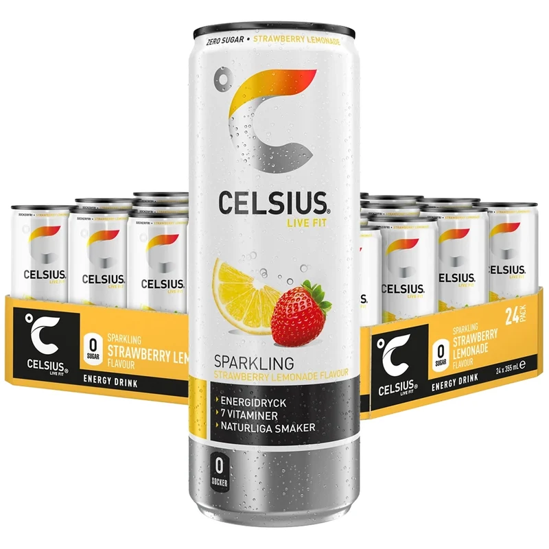 24 x Celsius 355 ml Strawberry Lemonade