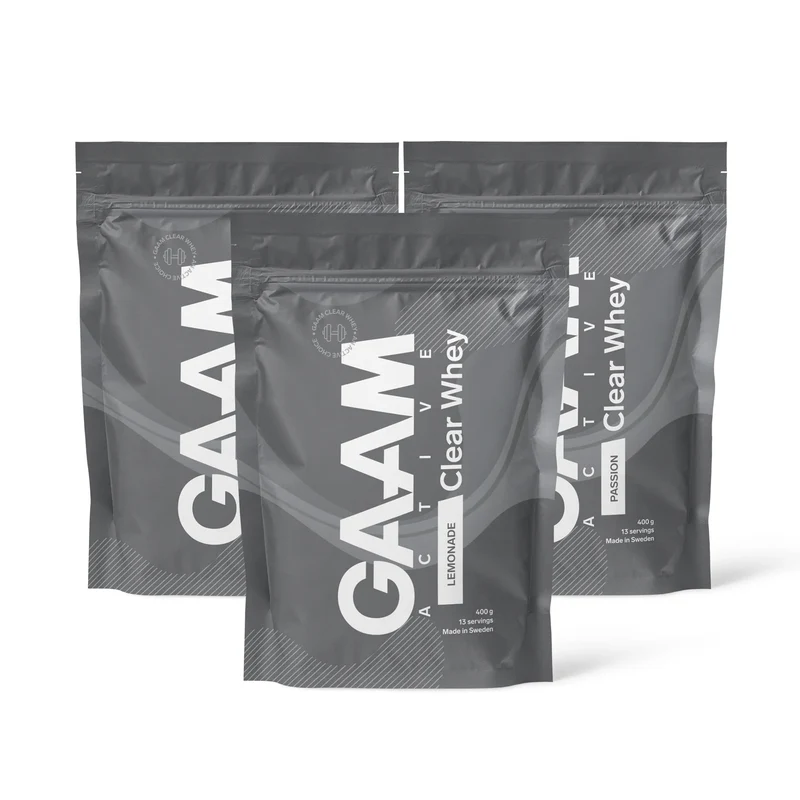 3 x GAAM Active Clear Whey Proteinpulver 400 g