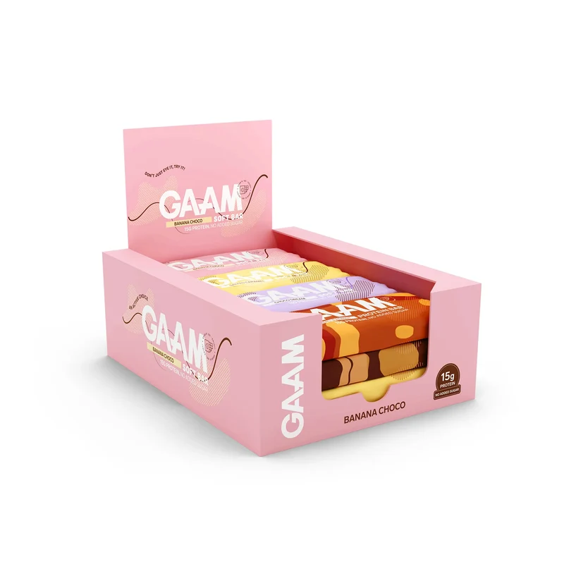 12 x GAAM Protein bar & Soft bar 45 g Mixlåda