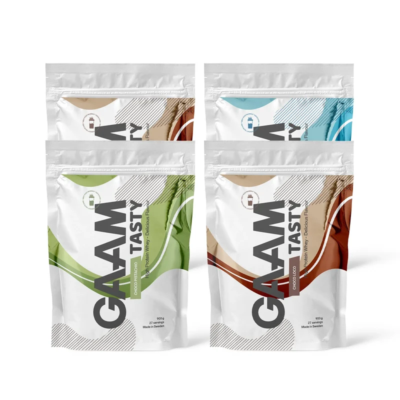 4 x GAAM Tasty Whey Proteinpulver 900 g