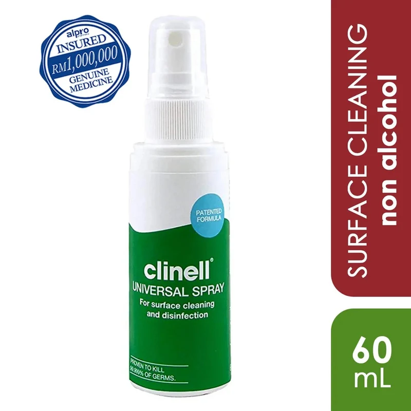 Clinell Mutipurpose Non-Alcohol Disinfectant Spray 60ml | Kills 99.99% of Germs