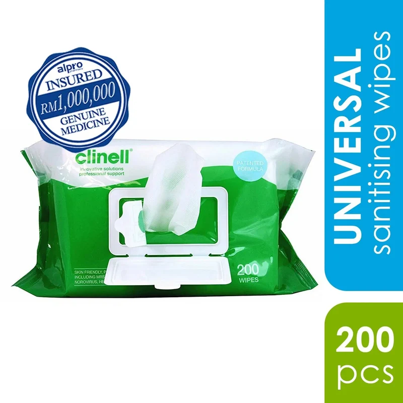 Clinell Universal Sanitizing Wipes 200pcs | Kills 99.99% of Germs