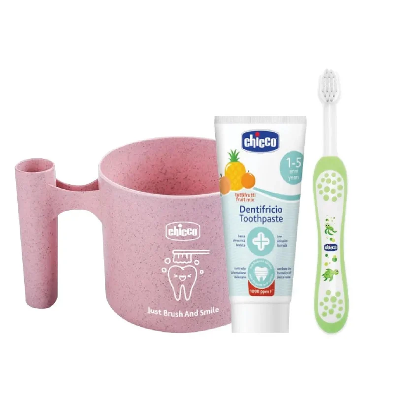 Chicco Mix Fruit Toothpaste Oral Care Set Green Mug | Various Colour