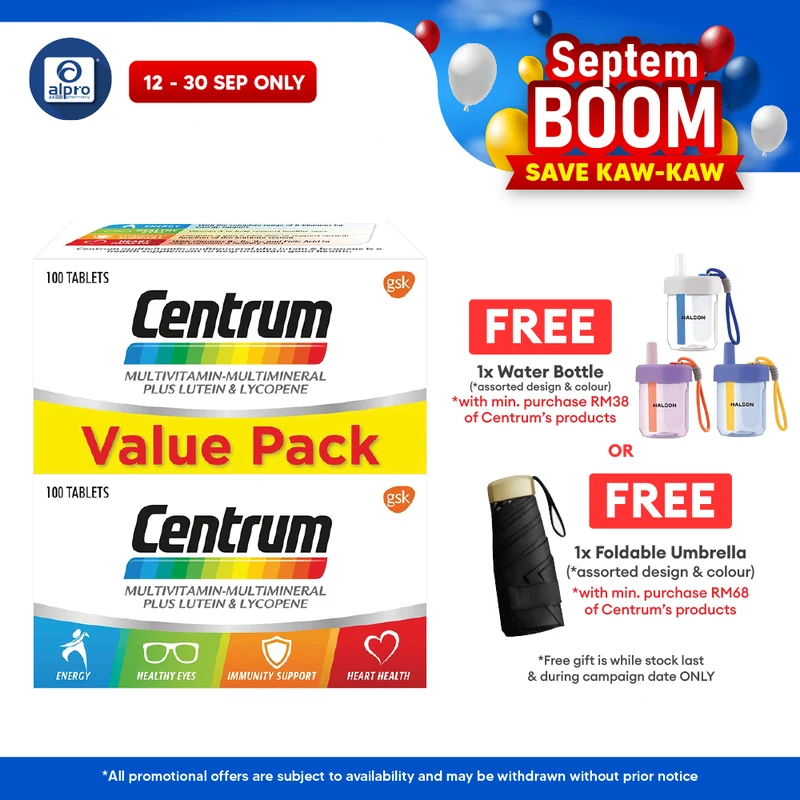 Centrum Multivitamin 2x100s | Eye & Bone Health