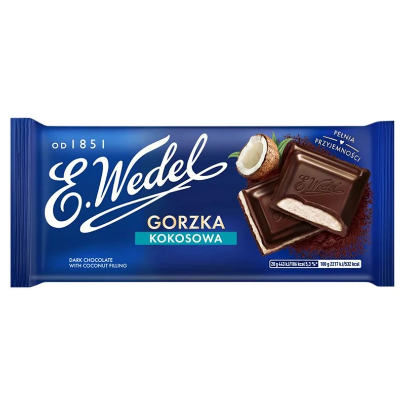 Bitterschokolade mit Kokosfüllung E. Wedel 100g