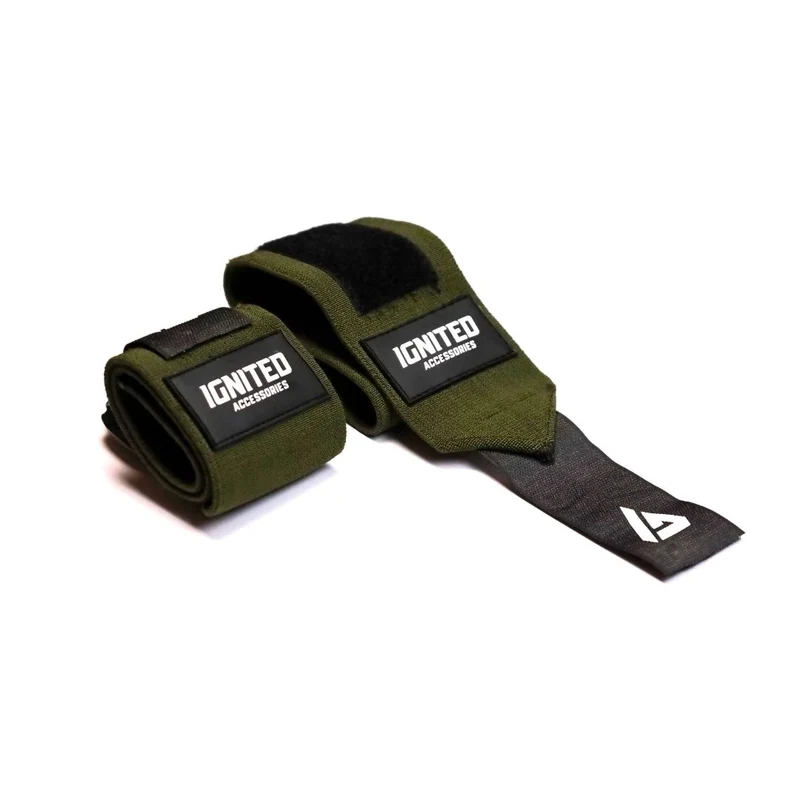 Ignited Pro Wrist Wraps Military Green 18"