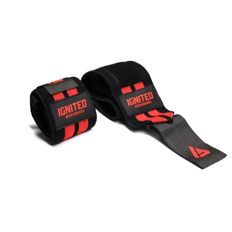 Ignited Premium Wrist Wraps 18" Black/Red