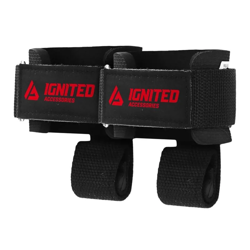 Ignited Supported Lifting Straps With Dowel Black