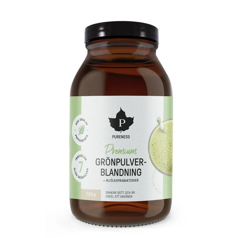 Pureness Grönpulverblandning + Mjölksyrabakterier 120 g