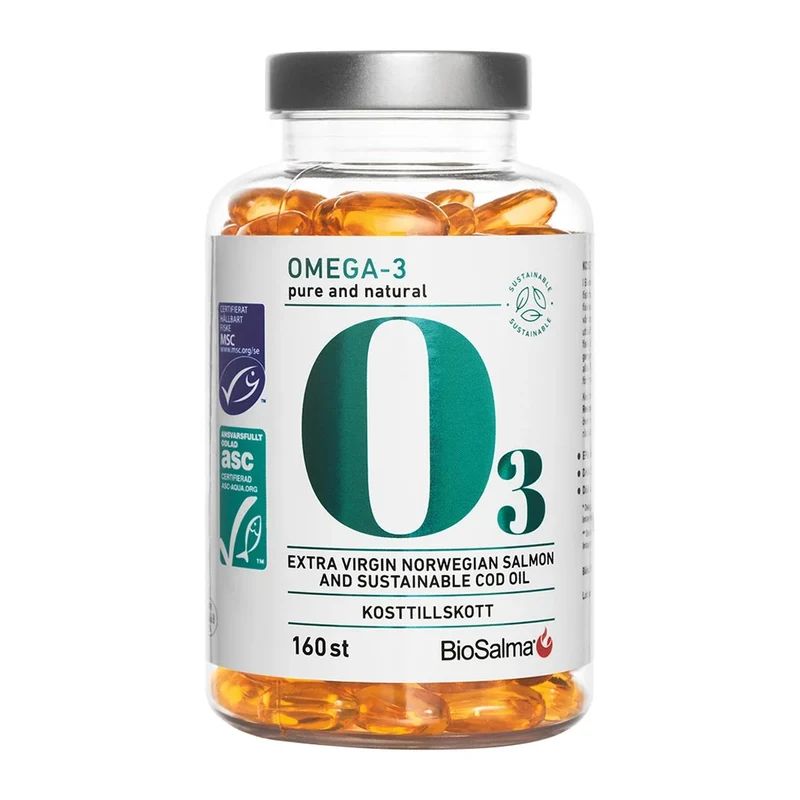 BioSalma Omega-3 Cod & Salmon oil 800 mg 160 caps