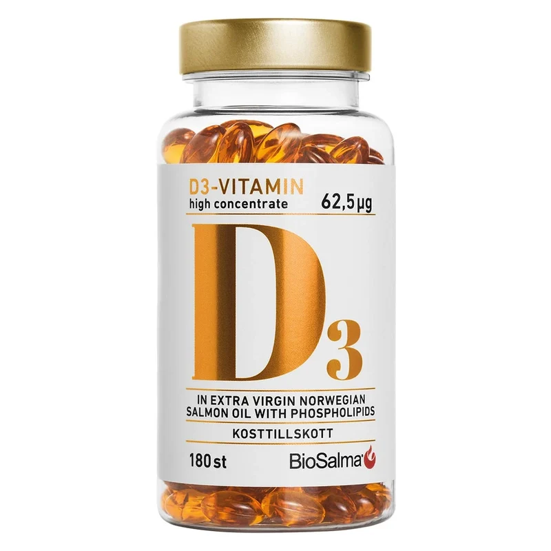 BioSalma D3-vitamin high concentrate 62.5 ug 180 caps
