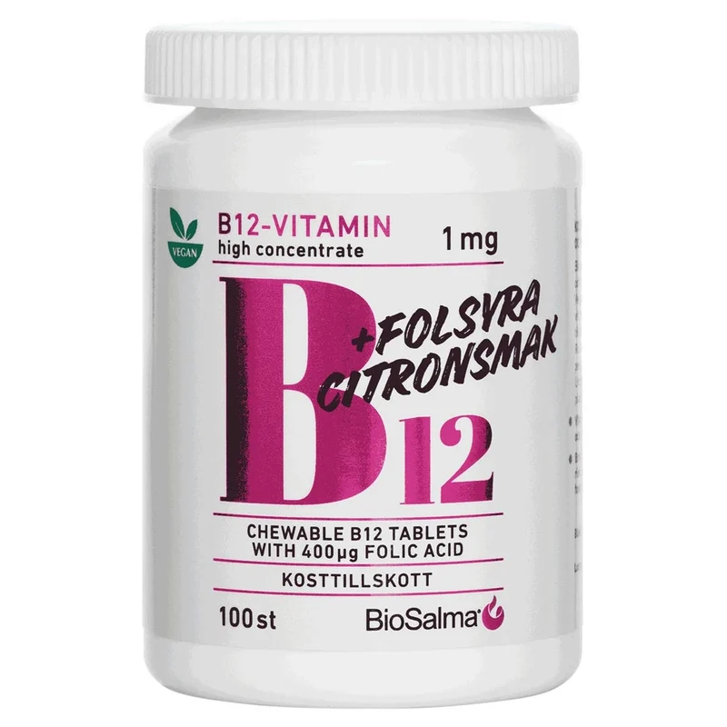 BioSalma B12 Vitamin + Folsyra 100 pcs