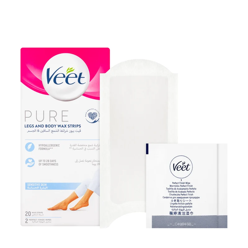 Veet Pure Legs & Body Wax Strips [Sensitive] 20 pcs