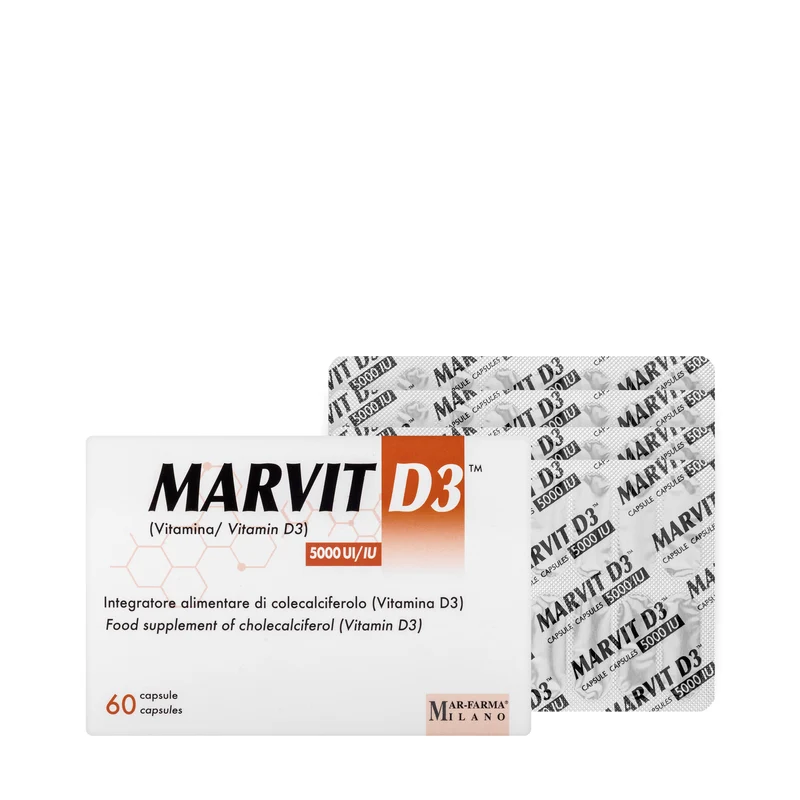 Marvit Vitamin D3 5000 IU 60 Capsules