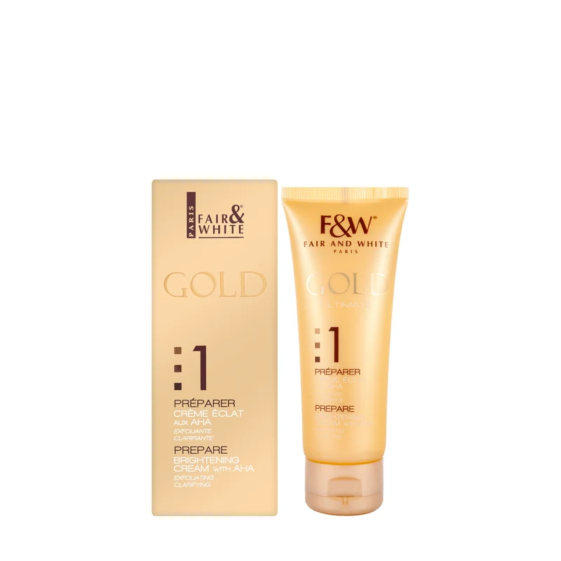 Fair And White Gold 1 Ultimate Prepare Brightening Cream with AHA Exfoliating and Clarifying 75 Ml