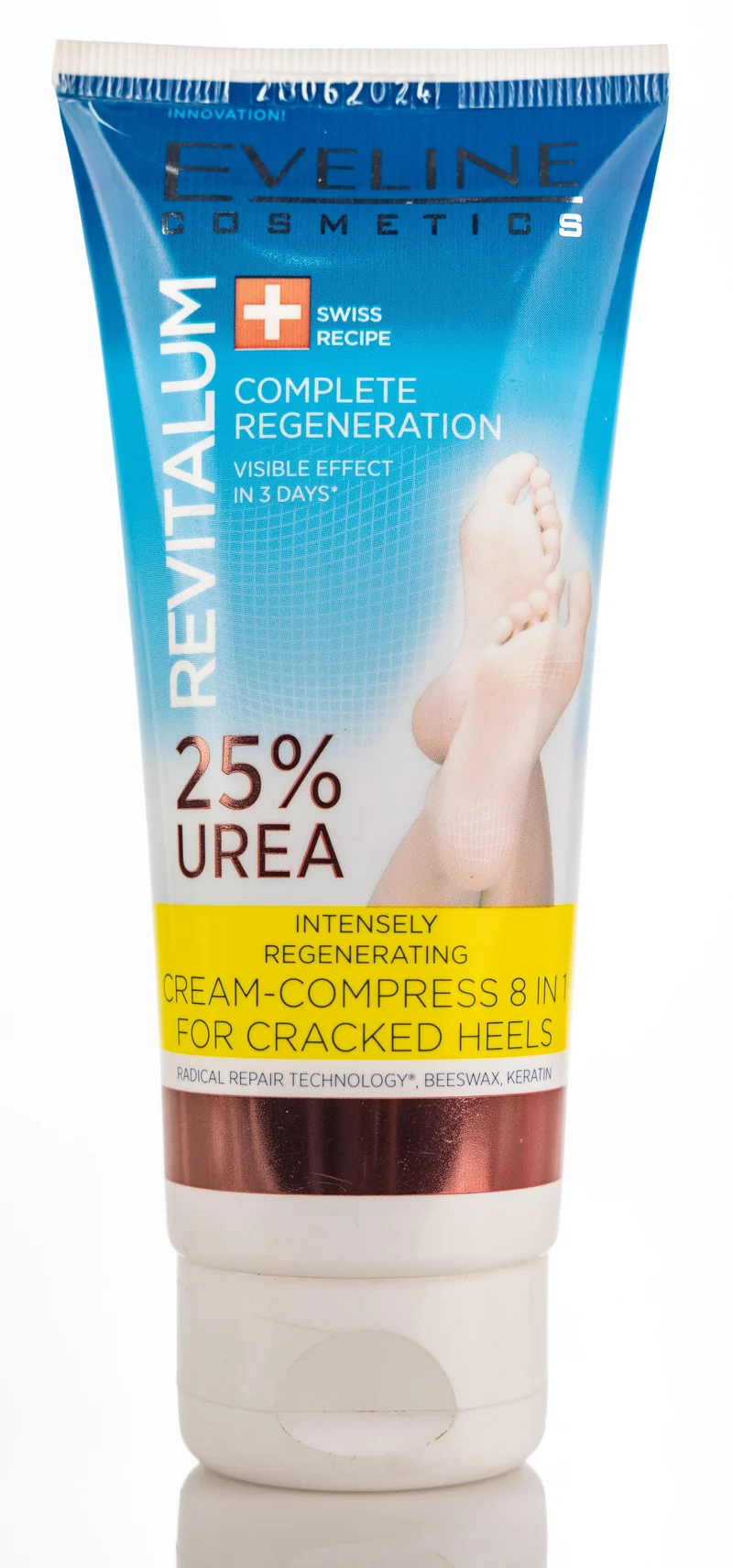 Eveline Revitalum 25% Urea Intensely Regenerating Cream-Compress 8 in 1 for Cracked Heels 75 Ml