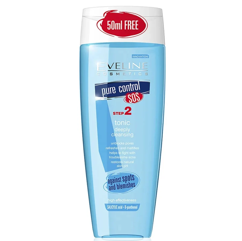 Eveline Pure Control SOS Step 2 Deeply Cleansing Tonic 225 Ml