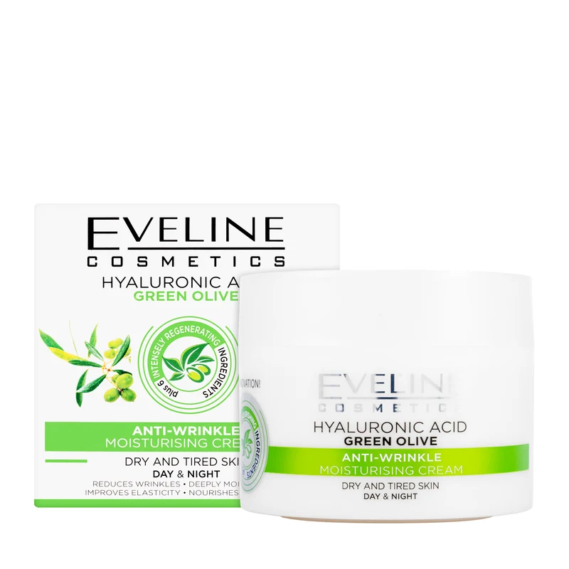 Eveline Hyaluronic Acid + Green Olive Anti-Wrinkle Moisturising Cream 50 Ml