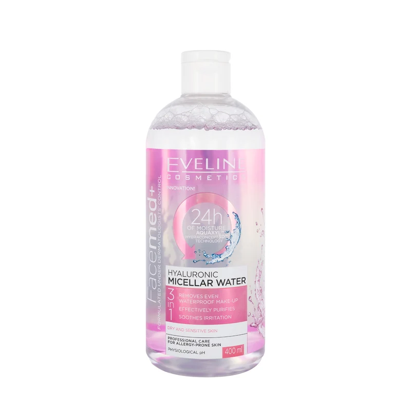 Eveline Facemed+ Hyaluronic Micellar Water for Very Sensitive, Dry and Reactive Skin 400 Ml