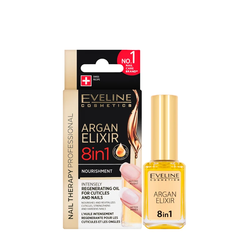 Eveline Argan Elixir 8 in1 Nail and Cuticle Oil 12 Ml