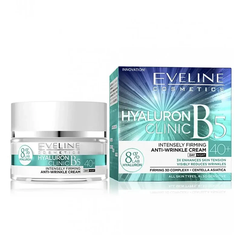 Eveline 40+ Hyaluron Clinic B5 Intensely Firming Anti-Wrinkle Day and Night Cream 50 Ml