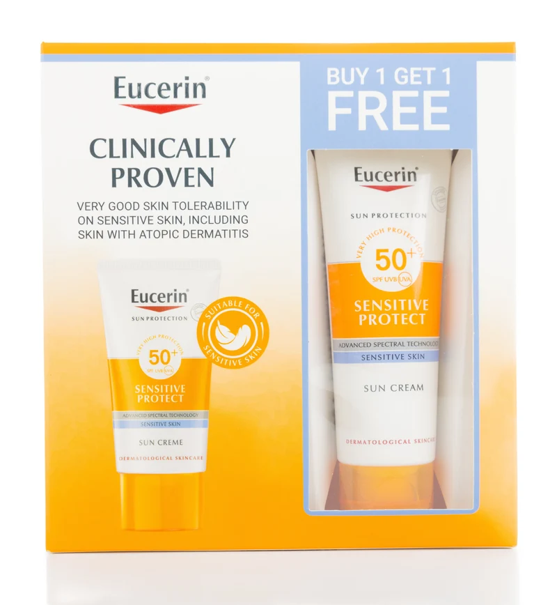 Eucerin Sun Protection Sensitive Protect SPF 50+ Sun Cream 50 Ml 1+1 Offer Pack