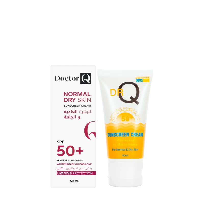 DR Q Sunscreen Cream SPF 50+ Whitening by Glutathione for Normal And Dry Skin 50 Ml