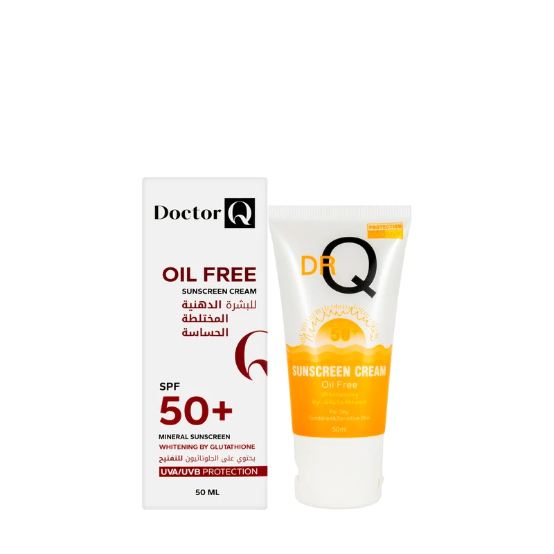 DR Q Oil-Free Sunscreen Cream SPF 50+ Whitening by Glutathione For Oily, Combination And Sensitive Skin 50 Ml