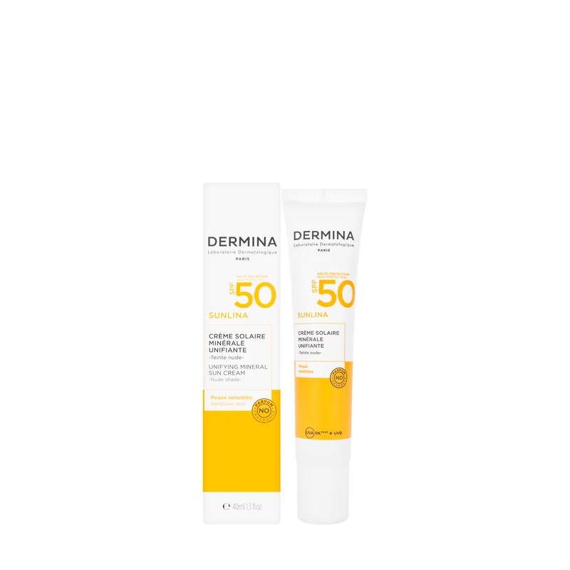 Dermina Sunlina SPF 50+ Unifying Mineral Sun Cream 40 Ml (Nude Shade)