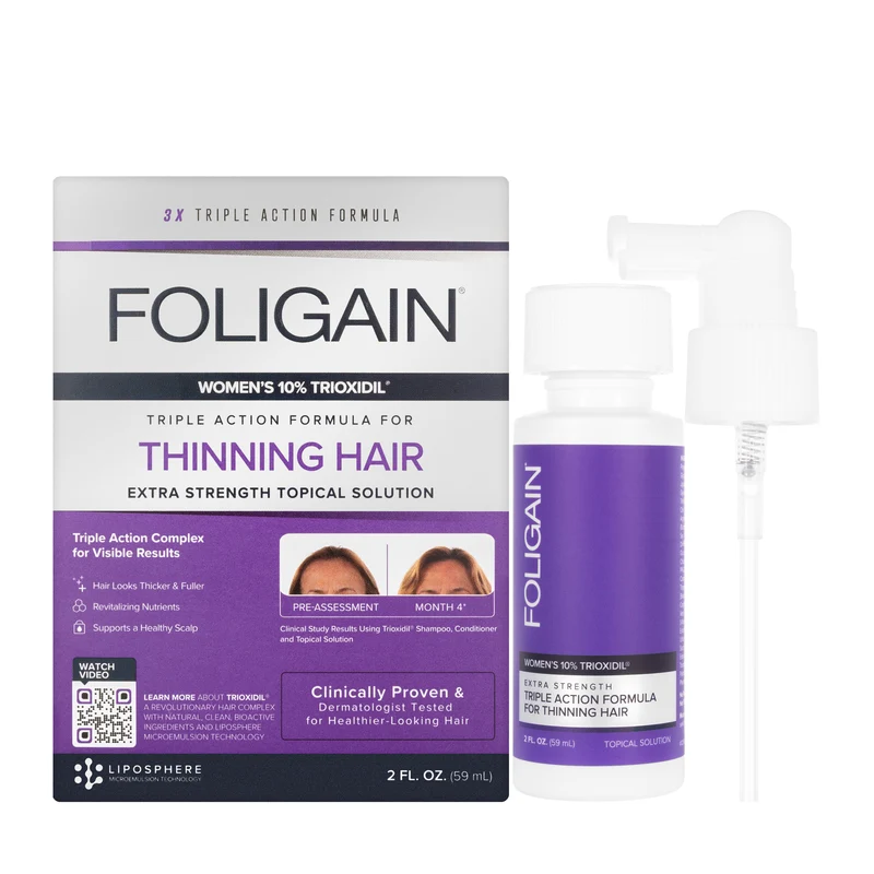 Foligain Women's 10% Trioxidil Extra Strength Topical Solution for Thinning Hair 59 Ml