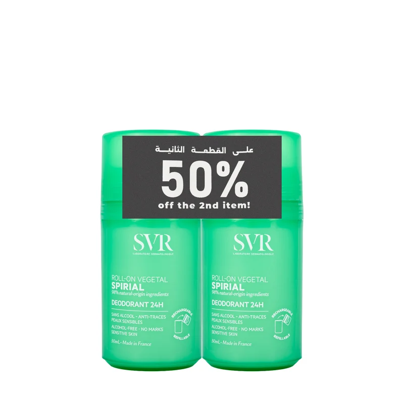 SVR Spiral Vegetal [Green]Deodrant Roll 2x50 ml Offer