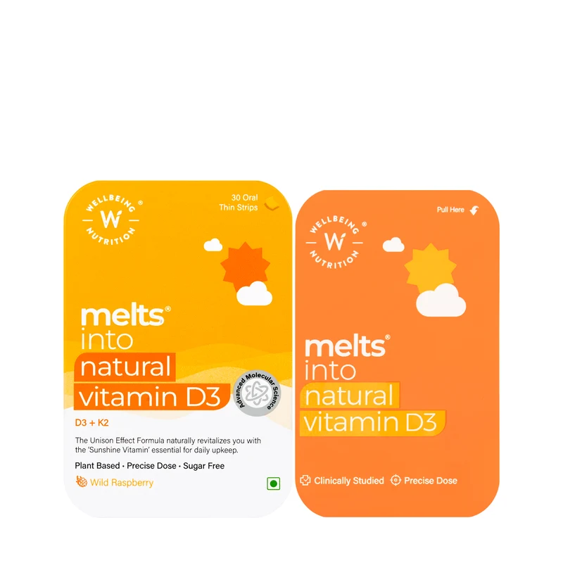 Wellbeing Melts Natural Vitamin D3+K2 30 Strips