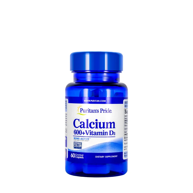 Puritan's Pride Calcium 600 + Vitamin D3 60 Caplets