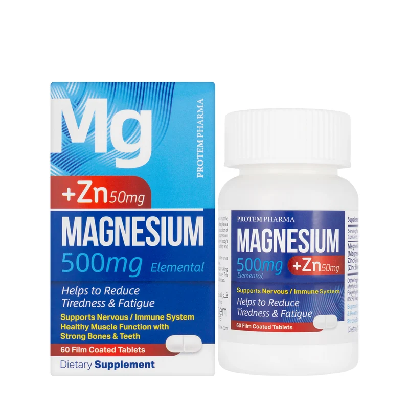 Protem Pharma Magnesium 500mg+Zing 50mg 60 Tablet