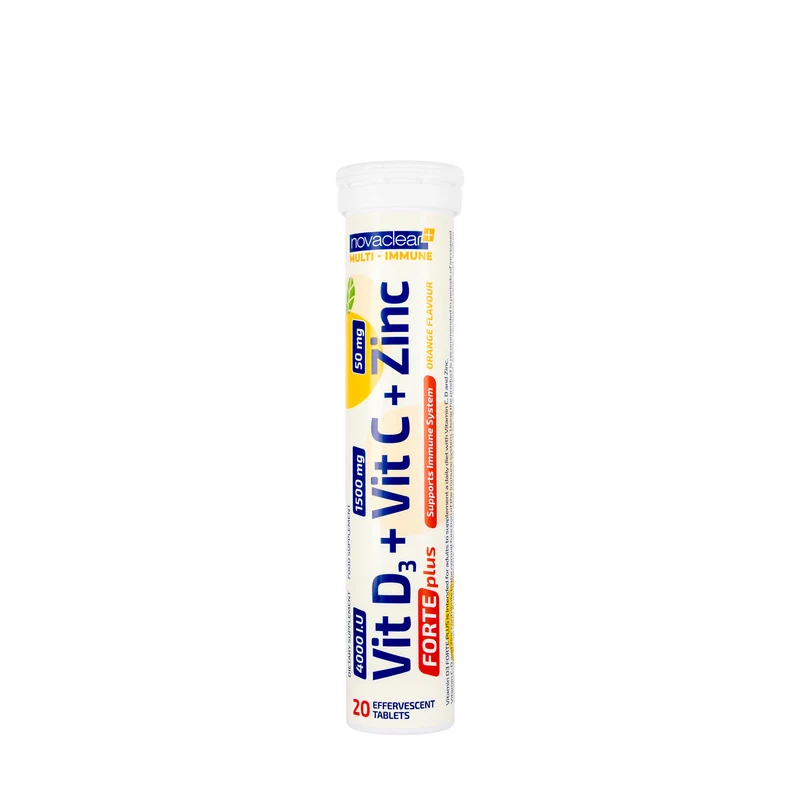 Novaclear Vit D3+ Vit C +Zinc Forte Plus 20 Effervecent Tablet