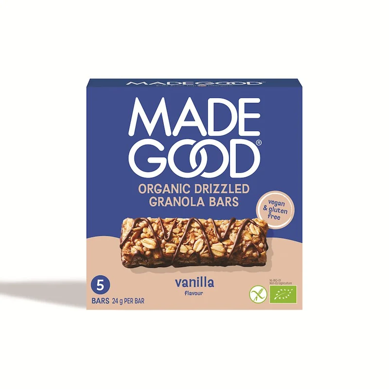 Glutenfreie Müsliriegel mit Vanillegeschmack BIO (5 x 24 g) 120 g - MADEGOOD