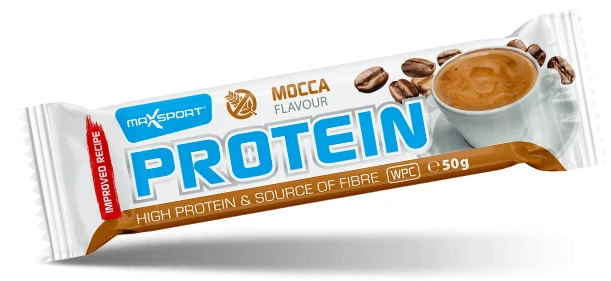 PROTEIN BATON mit Kaffeegeschmack in Milchschokolade glutenfrei 50 g - MAXSPORT