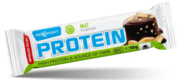 Eiweißriegel mit Erdnüssen in glutenfreiem Kakaoüberzug 50 g - MAXSPORT